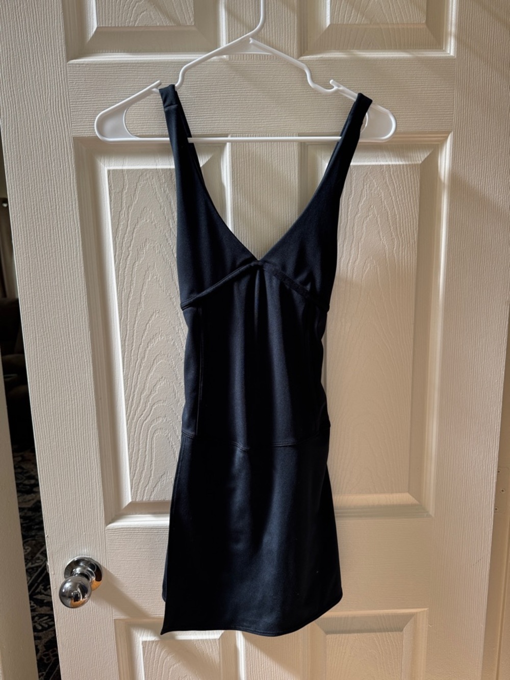Free People Black Sleeveless Mini Dress with Deep V